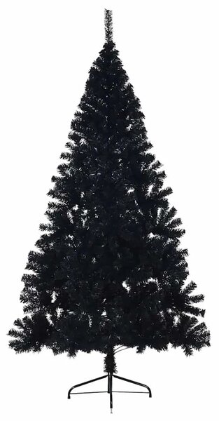Umjetna polovica božićnog drvca sa stalkom crna 240 cm PVC - Crna 240 cm