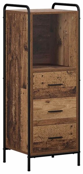 Set ormarića za kupaonicu 3 kom. Staro drvo 40 x 36 x 109 5 cm - Staro drvo Ormarić ispod sudopera (3 vrata) + viseći ormarić +