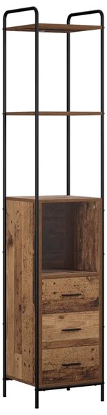 Set ormarića za kupaonicu 3 kom. Staro drvo 40 x 36 x 200 5 cm - Staro drvo Ormar s umivaonikom (1 vrata i 1 polica) + viseći or