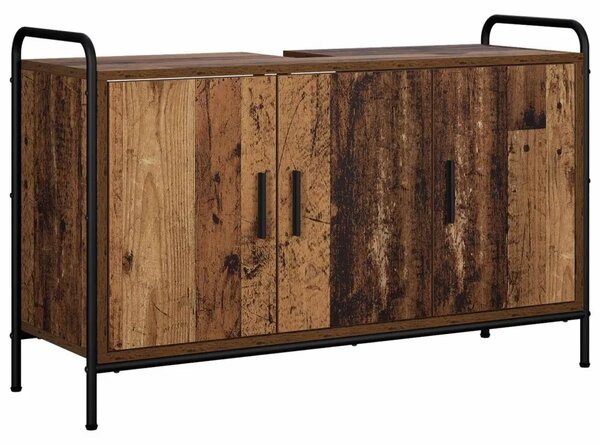 Set ormarića za kupaonicu 3 kom. Staro drvo 40 x 36 x 109 5 cm - Staro drvo Ormarić ispod sudopera (3 vrata) + viseći ormarić +