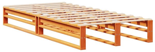 Krevet s regalom za knjige bez madraca 75 x 190 cm masivno drvo - Smeđa / 75 x 190 cm
