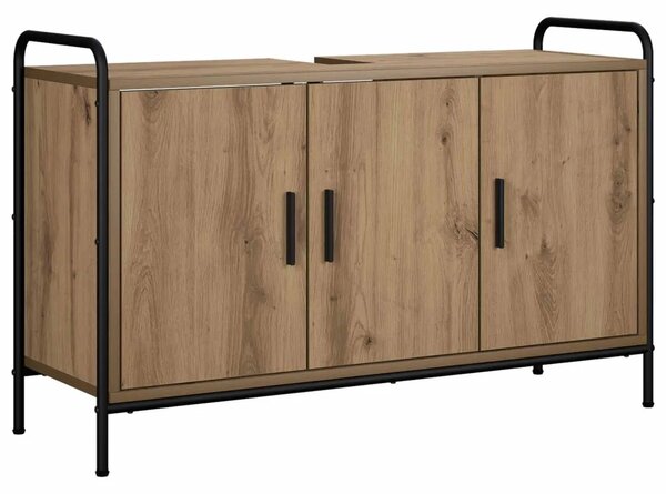 Set ormarića za kupaonicu 2 kom. Hrast artisan - Hrast artisan Ormar s umivaonikom (3 vrata) + viseći ormar