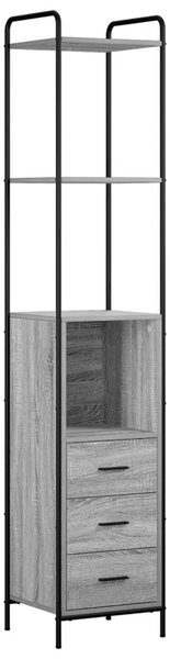 Set ormarića za kupaonicu 3 kom. Siva Sonoma 40 x 36 x 200 5 cm - Siva Sonoma Ormar s umivaonikom (3 vrata) + viseći ormar