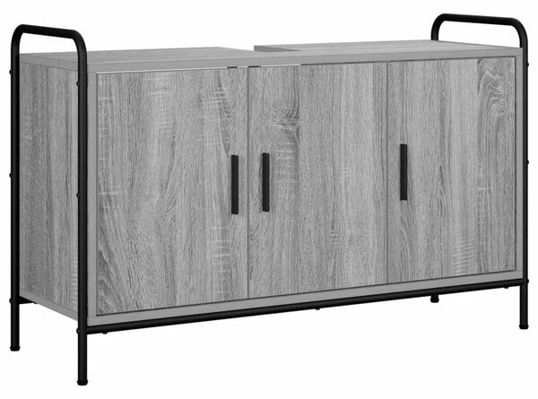 Set ormarića za kupaonicu 3 kom. Siva Sonoma 40 x 36 x 181 cm - Siva Sonoma Ormarić ispod sudopera (3 vrata) + viseći ormarić +