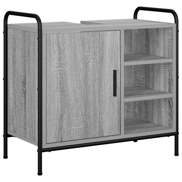 Set ormarića za kupaonicu 3 kom. Siva Sonoma 40 x 36 x 200 5 cm - Siva Sonoma Ormar s umivaonikom (1 vrata i 1 polica) + viseći