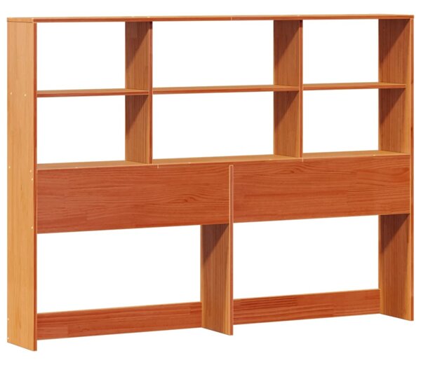 Krevet s regalom za knjige bez madraca 140 x 190 cm od borovine - Smeđa / 140 x 190 cm
