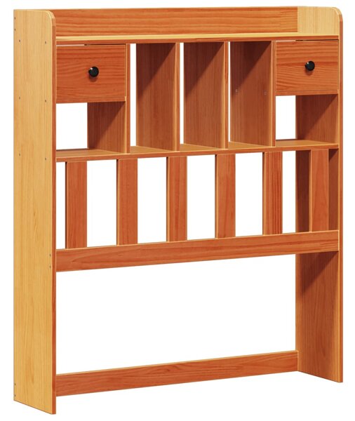 Krevet s regalom za knjige bez madraca 75 x 190 cm od borovine - Smeđa / 75 x 190 cm