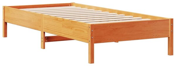 Krevet s regalom za knjige bez madraca 75 x 190 cm od borovine - Smeđa / 75 x 190 cm