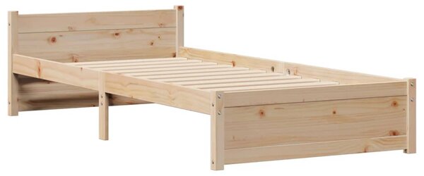 Krevet s regalom za knjige bez madraca 75x190 cm borovina - Smeđa / 75 x 190 cm