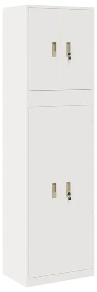 Ormarić za pohranu 2 kom. 60 x 40 x 210 cm Čelik - Bijela 60 cm 140 cm