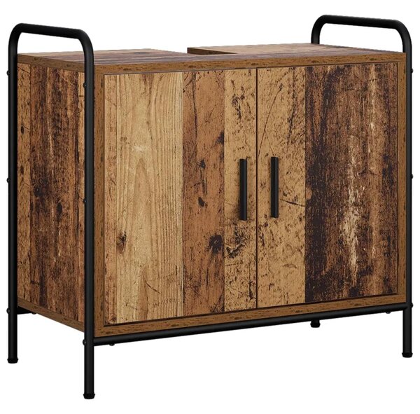 Set ormarića za kupaonicu 2 kom. Staro drvo 65 5 x 34 x 61 cm - Staro drvo Ormar s umivaonikom (2 vrata) + viseći ormar