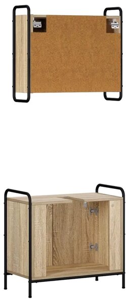 Set ormarića za kupaonicu 2 kom. Hrast sonoma 65 5 x 34 x 61 cm - Hrast sonoma Ormar s umivaonikom (2 vrata) + viseći ormar