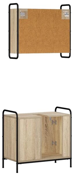 Set ormarića za kupaonicu 2 kom. Hrast sonoma 65 5 x 34 x 61 cm - Hrast sonoma Ormar s umivaonikom (1 vrata i 1 polica) + viseći