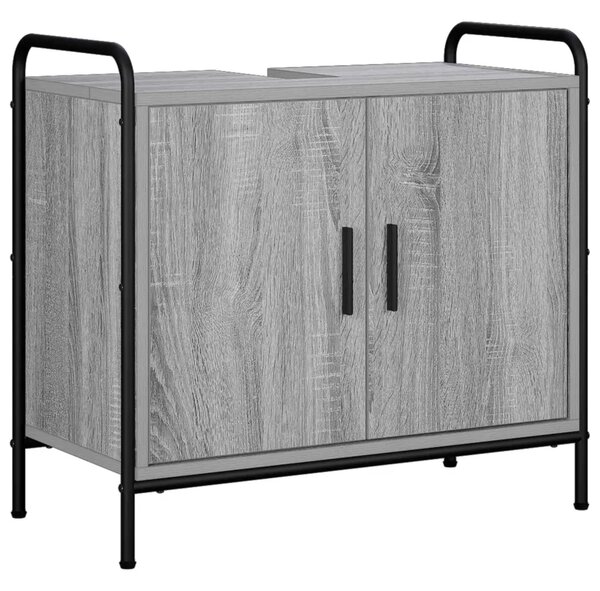 Set ormarića za kupaonicu 2 kom. Siva Sonoma 65 5 x 34 x 61 cm - Siva Sonoma Ormar s umivaonikom (2 vrata) + viseći ormar
