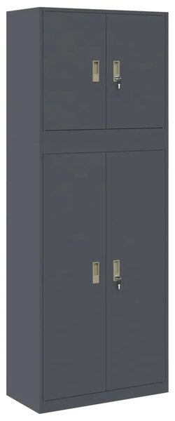 Ormarić za pohranu 2 kom. Antracit 80 x 40 x 210 cm Čelik - Antracit 80 cm 140 cm