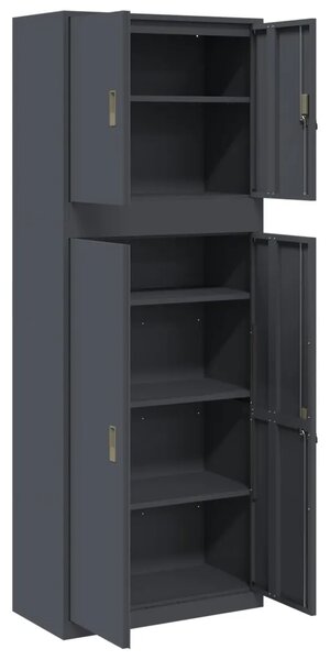 Ormarić za pohranu 2 kom. Antracit 80 x 40 x 210 cm Čelik - Antracit 80 cm 140 cm
