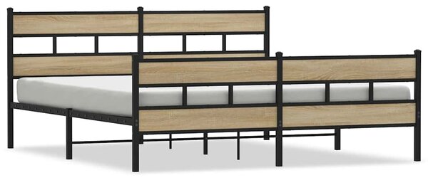 Metalni okvir kreveta bez madraca boja hrasta sonome 180x200 cm - Smeđa / 180 x 200 cm