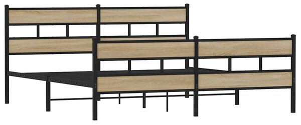 Metalni okvir kreveta bez madraca boja hrasta sonome 180x200 cm - Smeđa / 180 x 200 cm