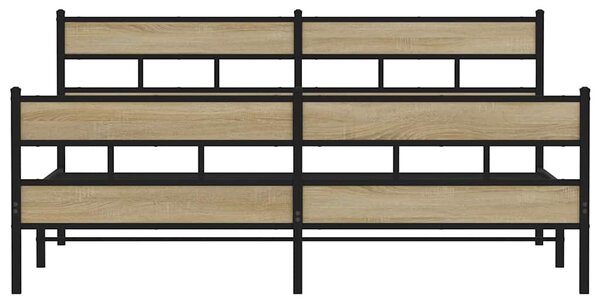 Metalni okvir kreveta bez madraca boja hrasta sonome 180x200 cm - Smeđa / 180 x 200 cm