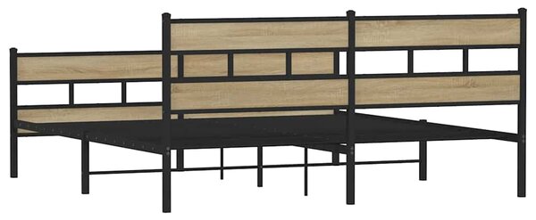 Metalni okvir kreveta bez madraca boja hrasta sonome 180x200 cm - Smeđa / 180 x 200 cm