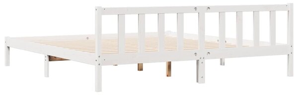 Dugi okvir kreveta bez madraca bijeli 180 x 220 cm od borovine - Bijela / 180 x 220 cm