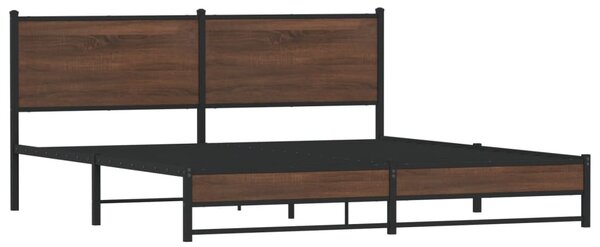Metalni okvir kreveta bez madraca smeđa boja hrasta 160x200 cm - Smeđa / 160 x 200 cm