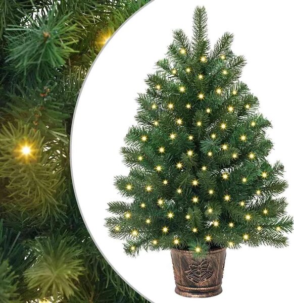 Umjetno božićno drvce s 150 LED svjetlima Zelena 75 cm PE i PVC - 75 cm s LED svjetlima
