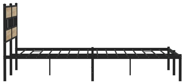 Metalni okvir kreveta bez madraca boja hrasta sonome 193x203 cm - Smeđa / 193 x 203 cm