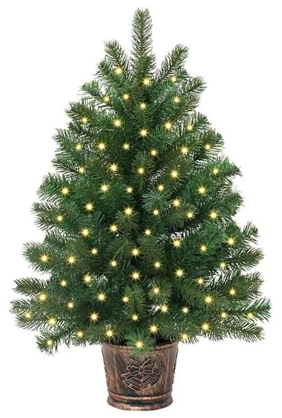 Umjetno božićno drvce s 150 LED svjetlima Zelena 75 cm PE i PVC - 75 cm s LED svjetlima