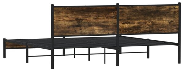 Metalni okvir kreveta bez madraca boja hrasta 200x200 cm - Smeđa / 200 x 200 cm