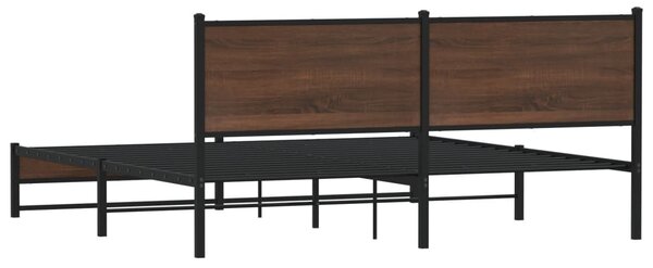 Metalni okvir kreveta bez madraca smeđa boja hrasta 160x200 cm - Smeđa / 160 x 200 cm