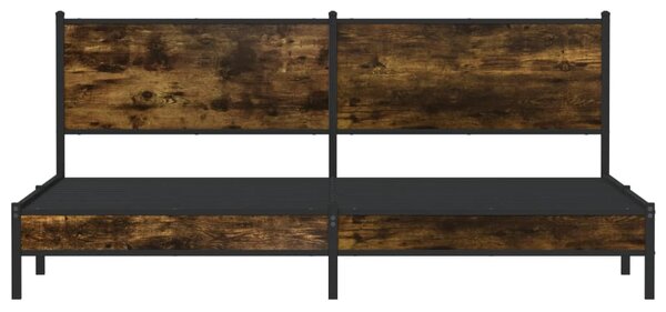 Metalni okvir kreveta bez madraca boja hrasta 200x200 cm - Smeđa / 200 x 200 cm