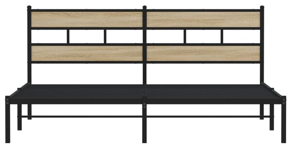Metalni okvir kreveta bez madraca boja hrasta sonome 193x203 cm - Smeđa / 193 x 203 cm