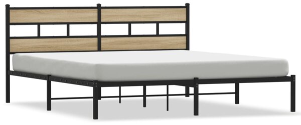 Metalni okvir kreveta bez madraca boja hrasta sonome 193x203 cm - Smeđa / 193 x 203 cm