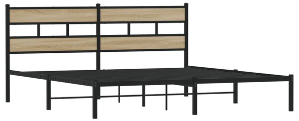 Metalni okvir kreveta bez madraca boja hrasta sonome 193x203 cm - Smeđa / 193 x 203 cm
