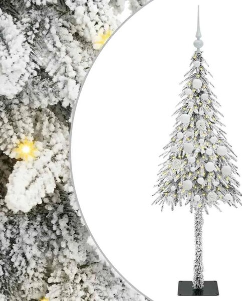 Božićno drvce s 150 LED svjetlima Bijelo 120 cm PE i čelik - 120 cm s LED-icama i bijelim kuglicama