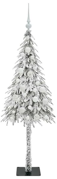 Božićno drvce s 150 LED svjetlima Bijelo 120 cm PE i čelik - 120 cm s LED-icama i bijelim kuglicama