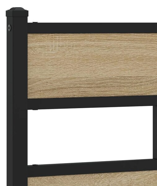 Metalni okvir kreveta bez madraca boja hrasta sonome 193x203 cm - Smeđa / 193 x 203 cm