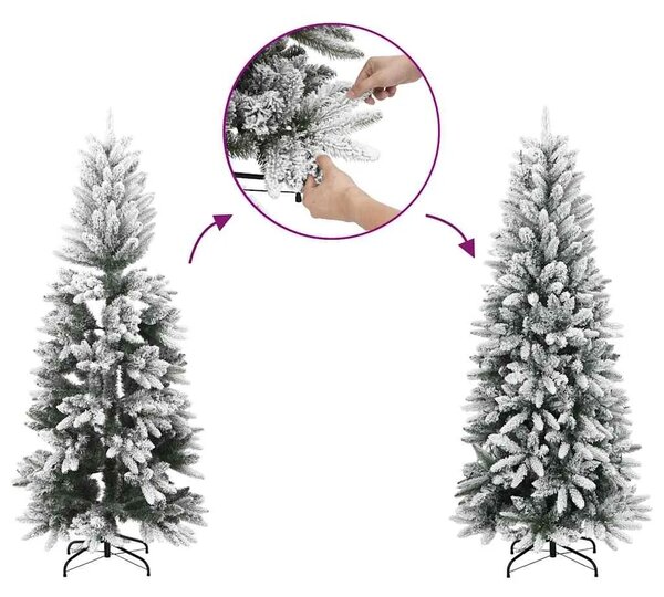 Božićno drvce s 150 LED svjetlima Bijelo 120 cm PE i čelik - 120 cm s LED-icama
