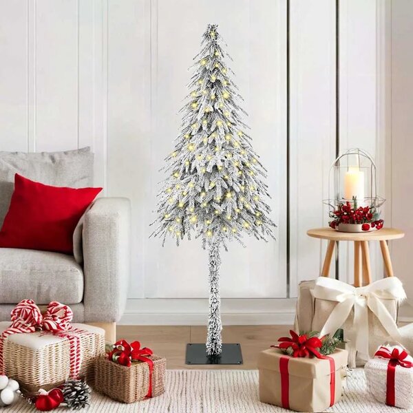 Božićno drvce s 150 LED svjetlima Bijelo 120 cm PE i čelik - 120 cm s LED-icama