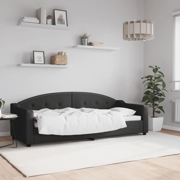 Dnevni krevet crni 80 x 200 cm od tkanine - Crna / 80 x 200 cm