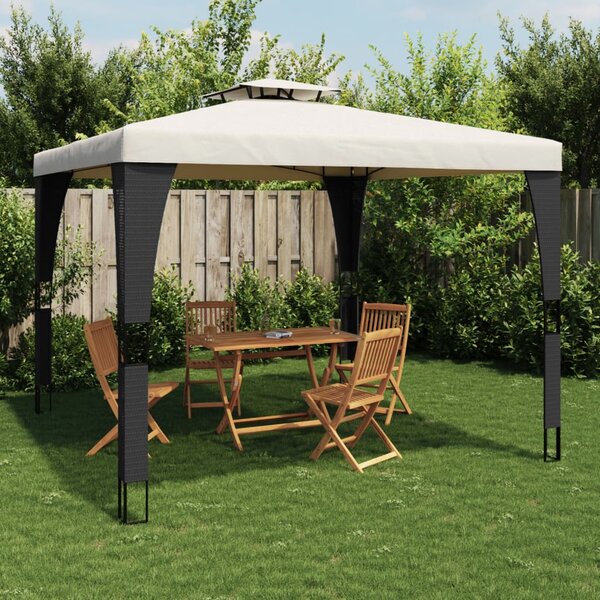 Sjenica s dvostrukim krovom krem 2,98 x 2,98 čelična - Krema / 2.98 x 2.98 m