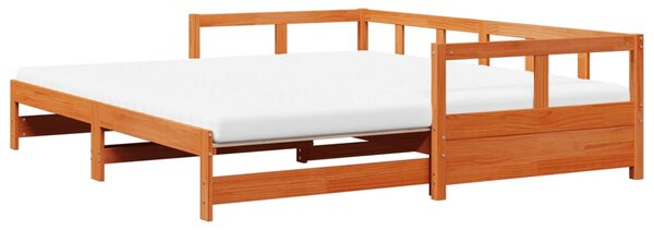 Dnevni krevet na razvlačenje s madracima 80x200 cm od borovine - Smeđa / 80 x 200 cm
