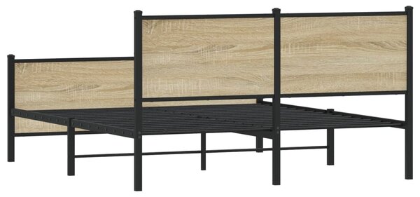 Metalni okvir kreveta bez madraca boja hrasta sonome 140x200 cm - Smeđa / 140 x 200 cm