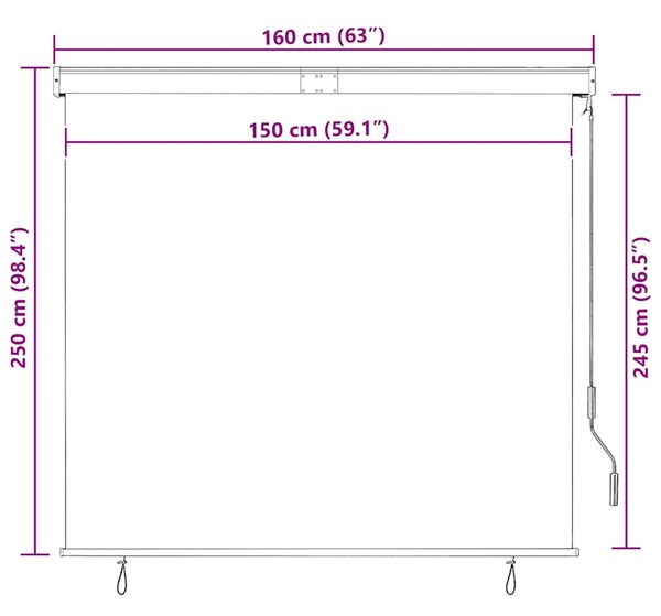 Vanjska roleta 160 x 250 cm plavo-bijela - Plava / 160 x 250 cm