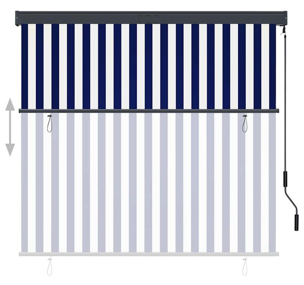 Vanjska roleta 160 x 250 cm plavo-bijela - Plava / 160 x 250 cm