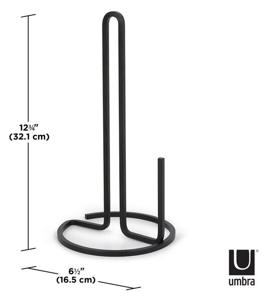 Crni željezan držač kuhinjskih ručnika ø 17 cm Squire – Umbra