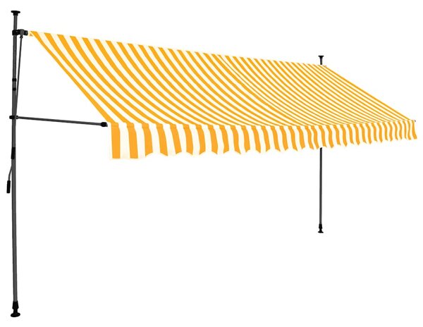 Tenda na ručno uvlačenje LED 350 cm bijelo-narančasta - Narančasta / N/A