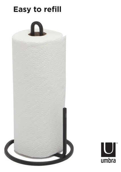 Crni željezan držač kuhinjskih ručnika ø 17 cm Squire – Umbra