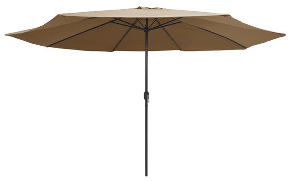 Vrtni suncobran s metalnim stupom 390 cm smeđesivi - Tupe / N/A